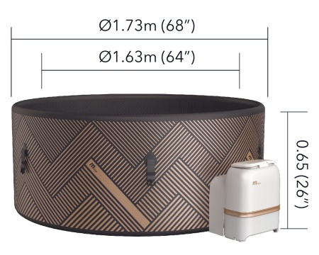 MSpa F-MO062W СПА-бассейн 173х65см "Mono" 930л, круглый, аэромассаж